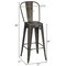 30 Inch Set of 4 High Back Stackable Metal Bar Stools with Removable Backrest and Footrest